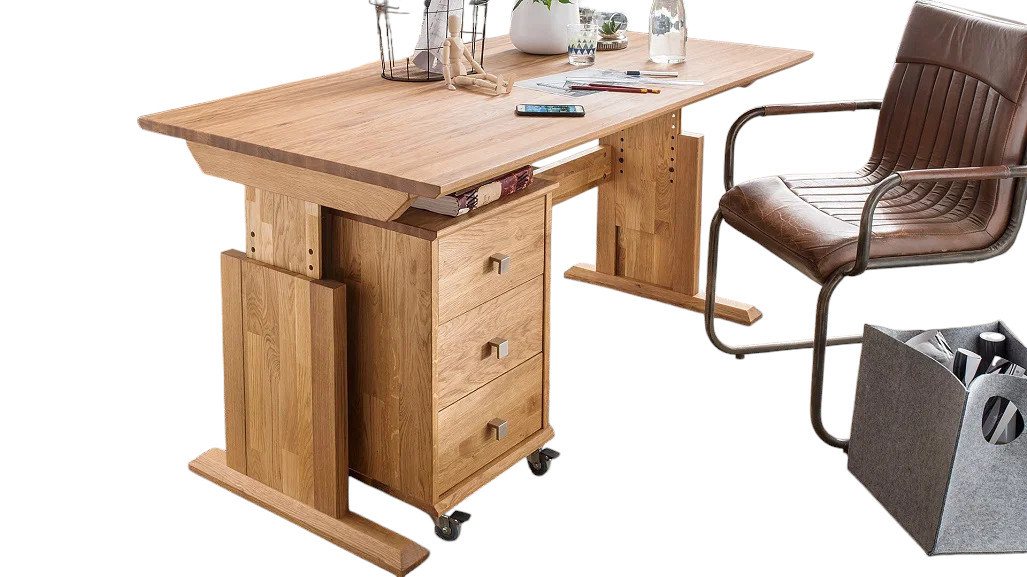Main Möbel Schreibtisch Schreibtisch 160cm 'Lars' Wildeiche geölt von Main Möbel