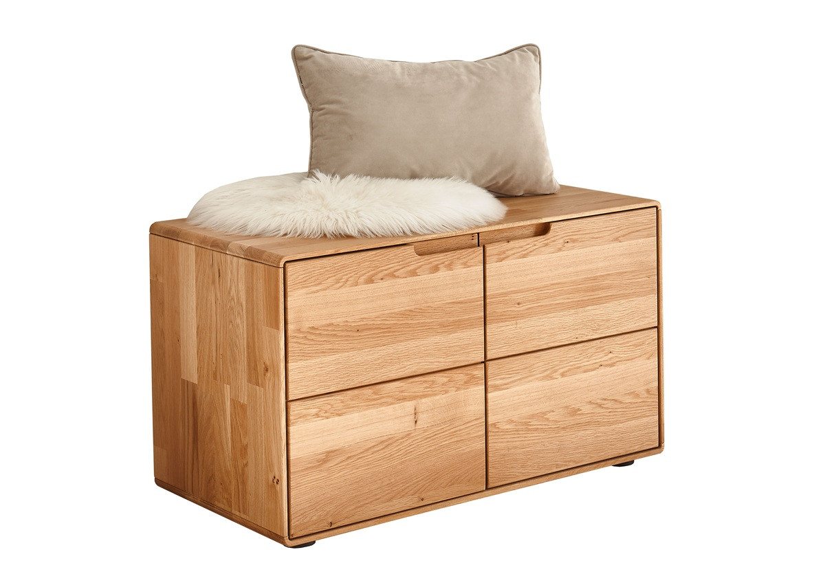 Main Möbel Schuhbank Garderobenbank 80x47cm "Kent" Wildeiche massiv von Main Möbel