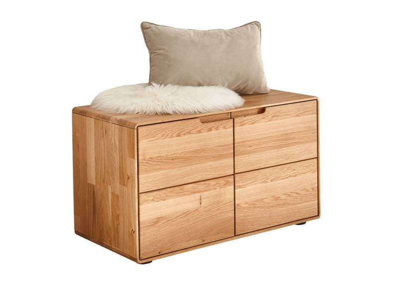 Main Möbel Schuhbank Garderobenbank 80x47cm "Kent" Wildeiche massiv von Main Möbel