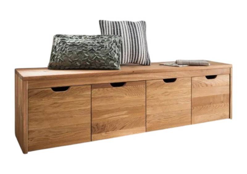 Main Möbel Schuhbank Garderobenbank mit Schubkästen 160cm 'Stockholm' Buche massiv von Main Möbel