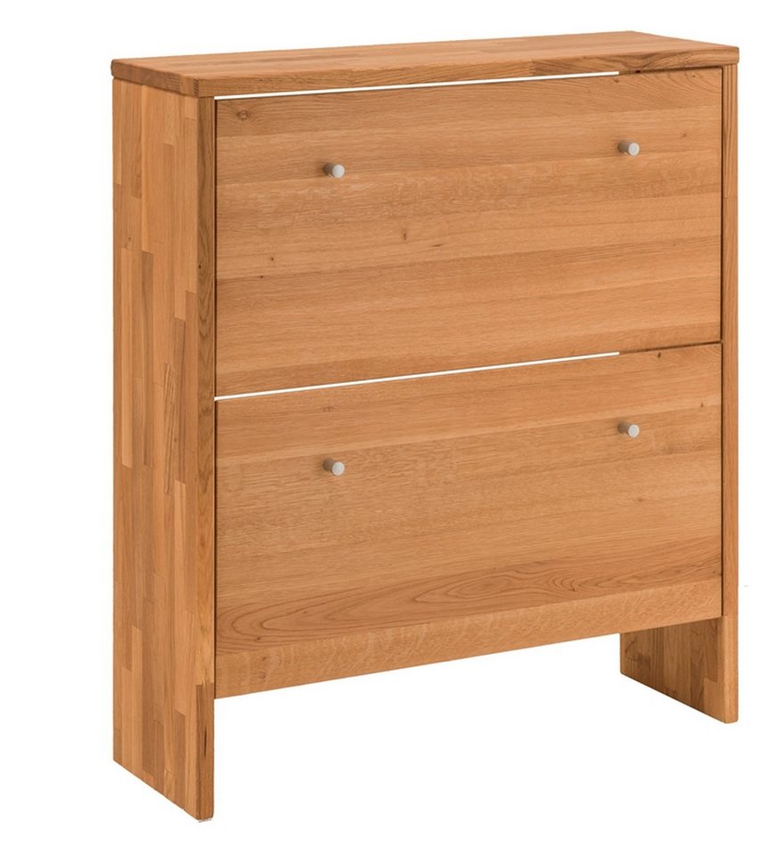 Main Möbel Schuhschrank Schuhschrank 2 Klappen 82x95cm 'Stockholm' Wildeiche massiv von Main Möbel