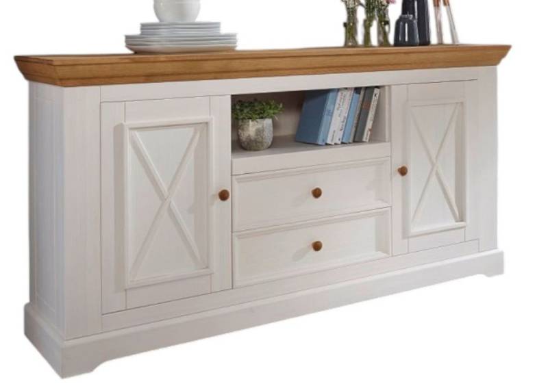 Main Möbel Sideboard 169x88cm "Zürich" Kiefer massiv weiß Main Möbel Sideboard 169x88cm "Zürich" Kiefer massiv weiß von Main Möbel