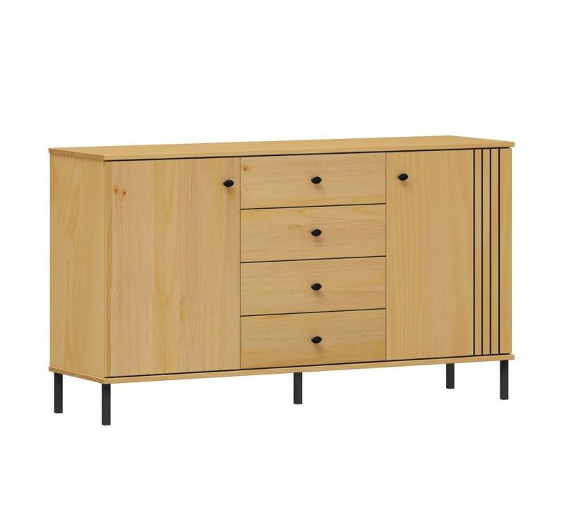 Main Möbel Sideboard Sideboard 140x80cm Kiefer massiv eichefarbig & schwarz von Main Möbel