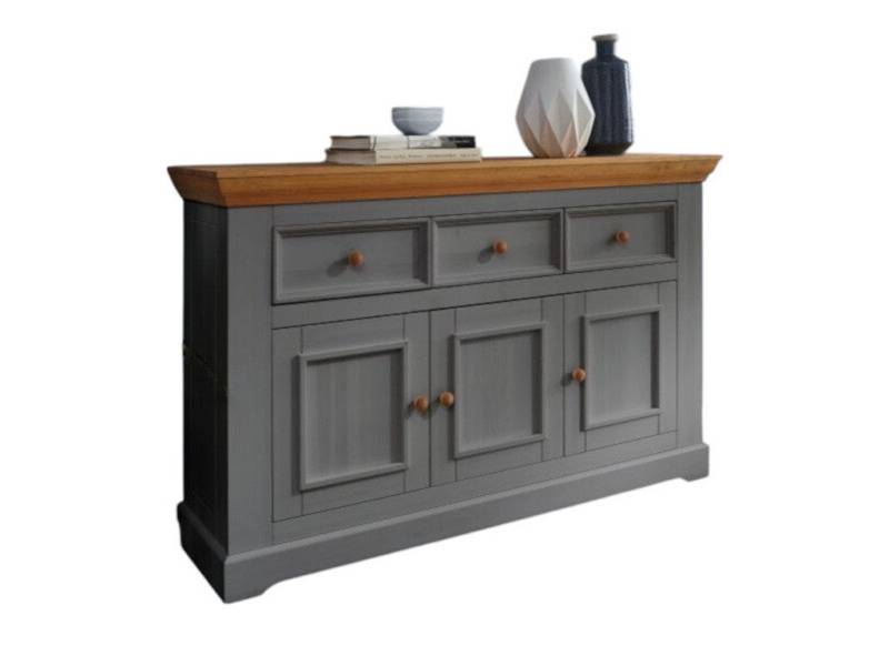 Main Möbel Sideboard Sideboard 149x94cm "Zürich II" Kiefer massiv grau WZ-0133 von Main Möbel