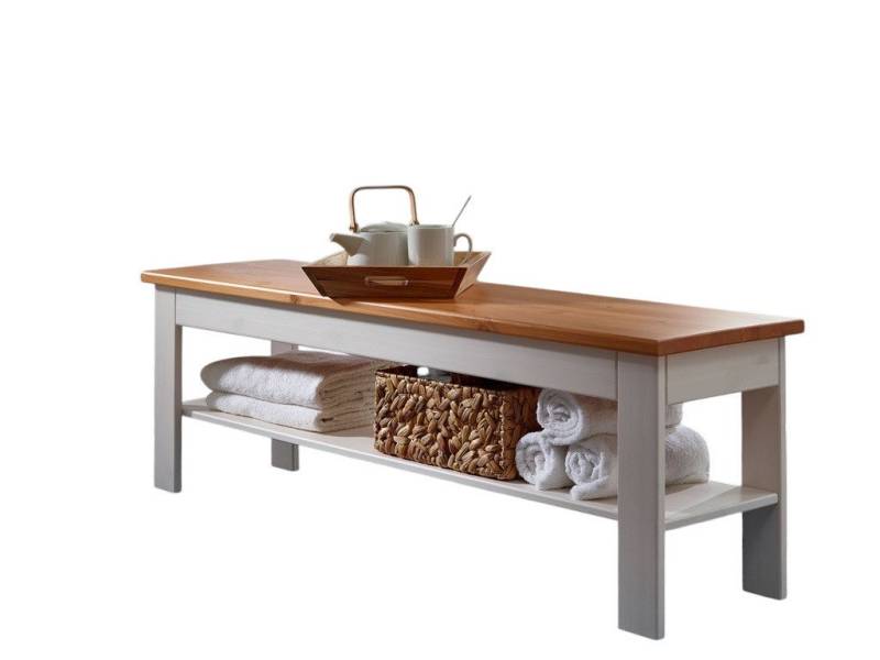 Main Möbel Sitzbank Bettbank 140cm 'Mailand-Honig' Kiefer weiß SZ-0132 von Main Möbel