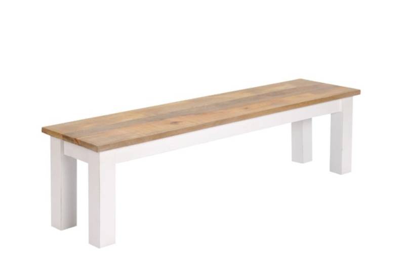 Main Möbel Sitzbank Esszimmerbank 140cm 'Nizza' Mango weiß natur von Main Möbel