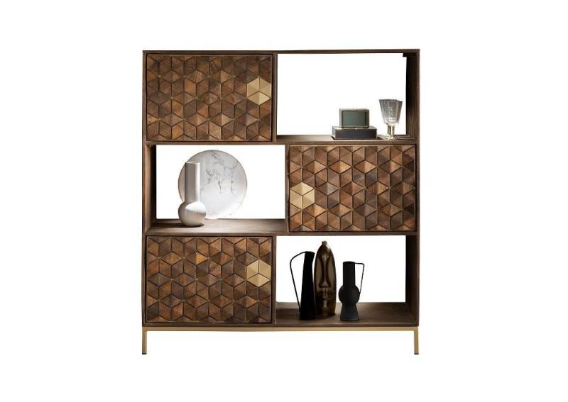 Main Möbel Standregal 130x143cm "Assuan" Mango & Metall goldfarbig Main Möbel Standregal 130x143cm "Assuan" Mango & Metall goldfarbig von Main Möbel