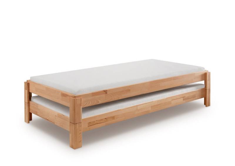 Main Möbel Stapelbett 2er-Set Stapelbett 90x200cm 'Dubi' Buche massiv natur geölt von Main Möbel