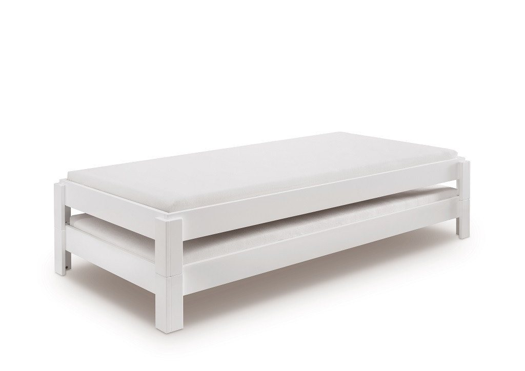 Main Möbel Stapelbett 2er-Set Stapelbett 90x200cm 'Dubi' Buche massiv weiß lackiert Main Möbel Stapelbett 2er-Set Stapelbett 90x200cm 'Dubi' Buche massiv weiß lackiert von Main Möbel