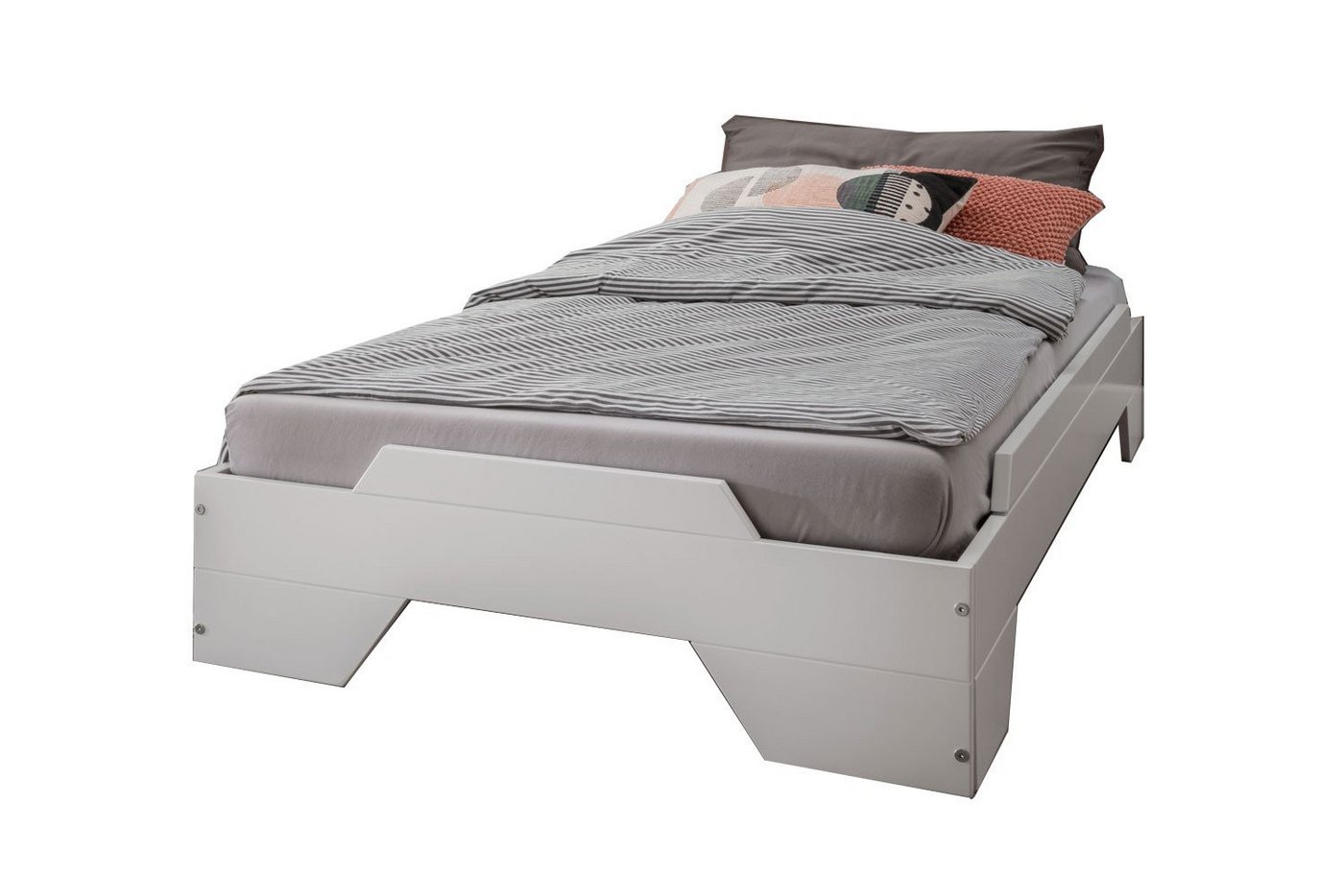 Main Möbel Stapelbett Bett 90x200cm 'Pisa' Buche massiv weiß lackiert von Main Möbel