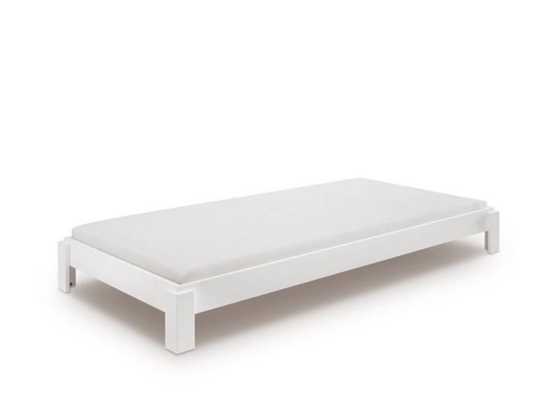 Main Möbel Stapelbett Einzelbett Stapelbett 90x200cm 'Dubi' Buche massiv weiß lackiert von Main Möbel