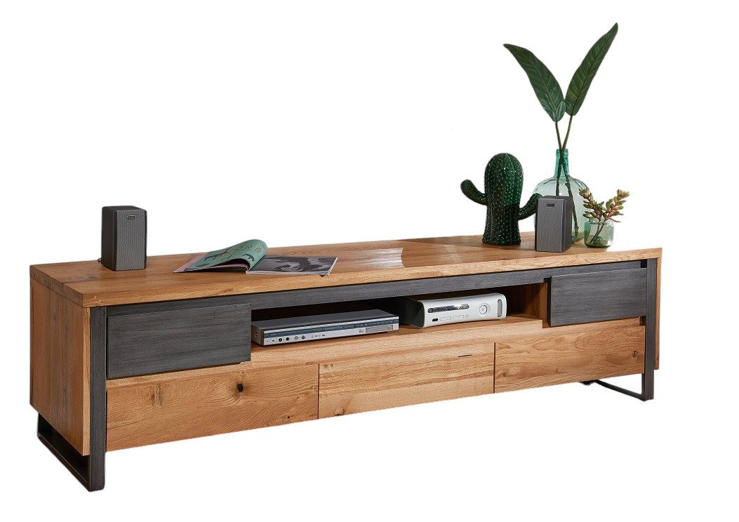 Main Möbel TV-Schrank Lowboard I 190cm 'Taipeh' Eiche & Metall gebürstet von Main Möbel