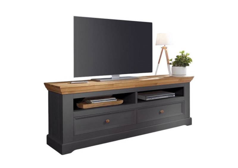 Main Möbel TV-Schrank TV Board 169cm "Zürich II" Kiefer massiv grau WZ-0133 von Main Möbel