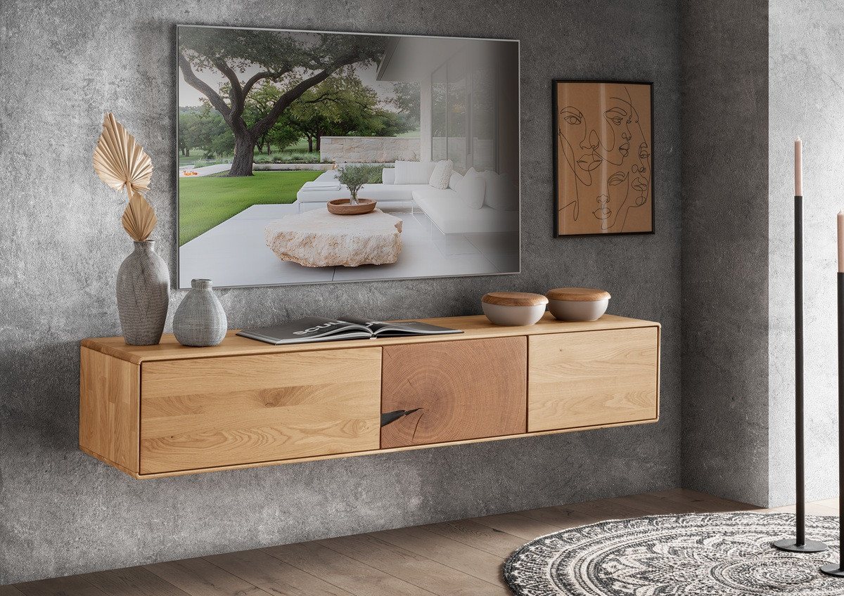 Main Möbel TV-Schrank TV Board zum hängen 170cm "Belfast" Wildeiche massiv von Main Möbel