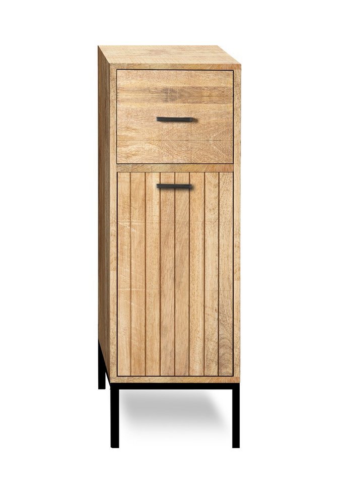 Main Möbel Unterschrank Badunterschrank 30x90cm 'Life' Mango & Metall schwarz von Main Möbel