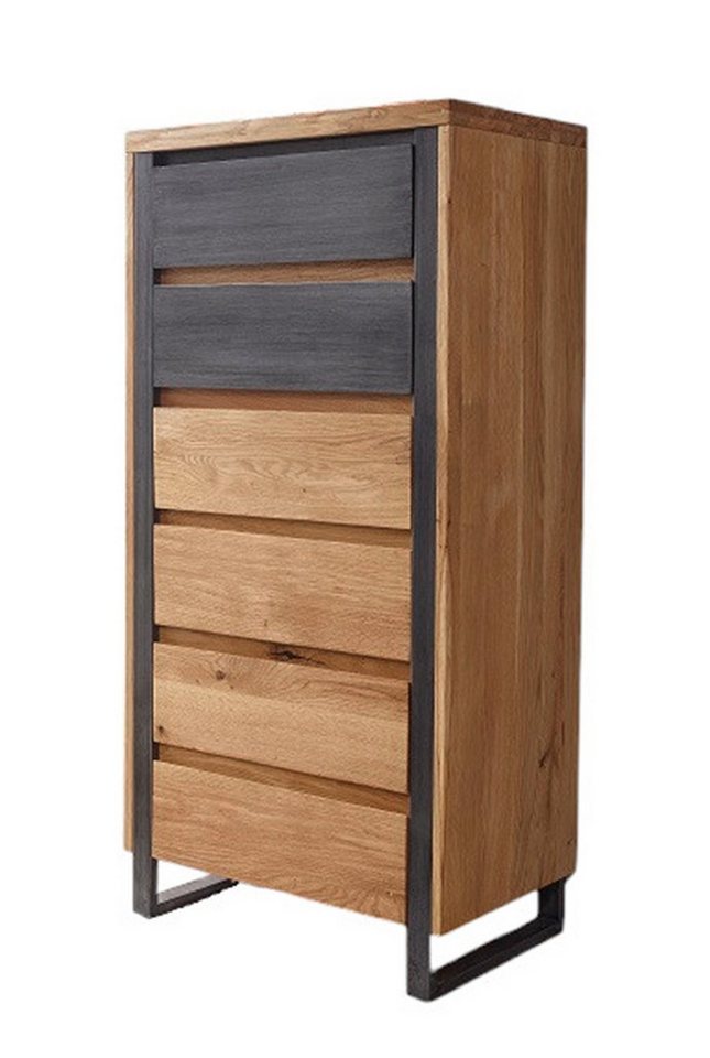 Main Möbel Kommode Kommode 62x128cm 'Taipeh' Eiche & Metall gebürstet von Main Möbel