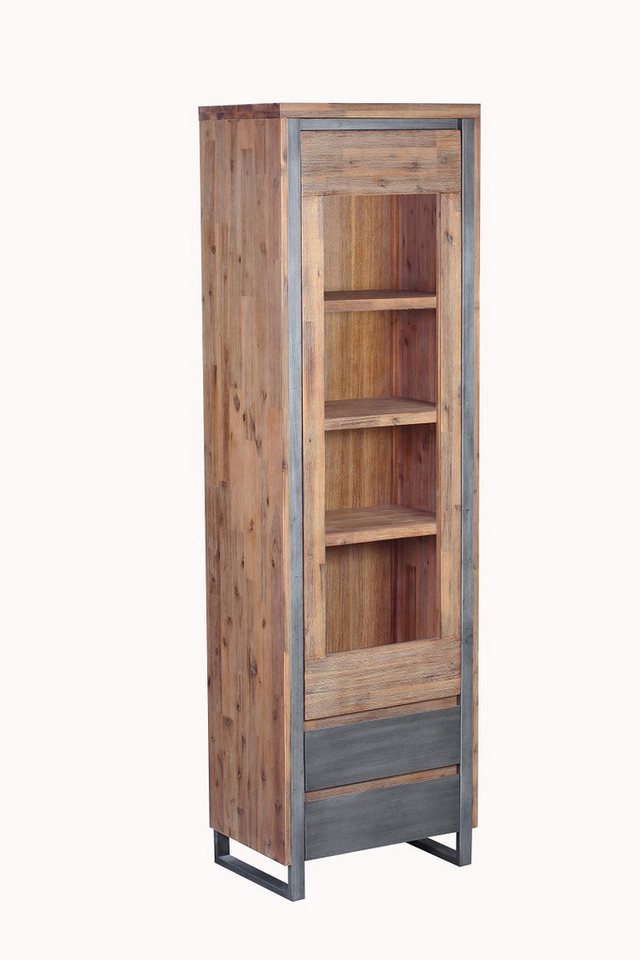 Main Möbel Vitrine Vitrine 62x204cm 'Genua' Akazie gebürstet von Main Möbel
