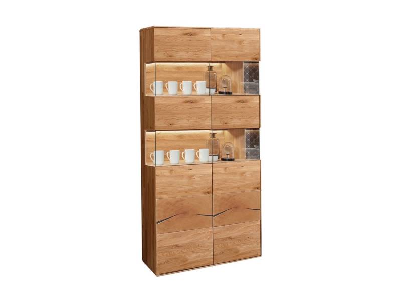 Main Möbel Vitrine Vitrine 100x202cm "Belfast" Wildeiche massiv von Main Möbel