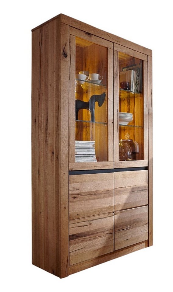Main Möbel Vitrine Vitrine 105x190cm 'Salo' Wildeiche geölt WZ-0181 von Main Möbel