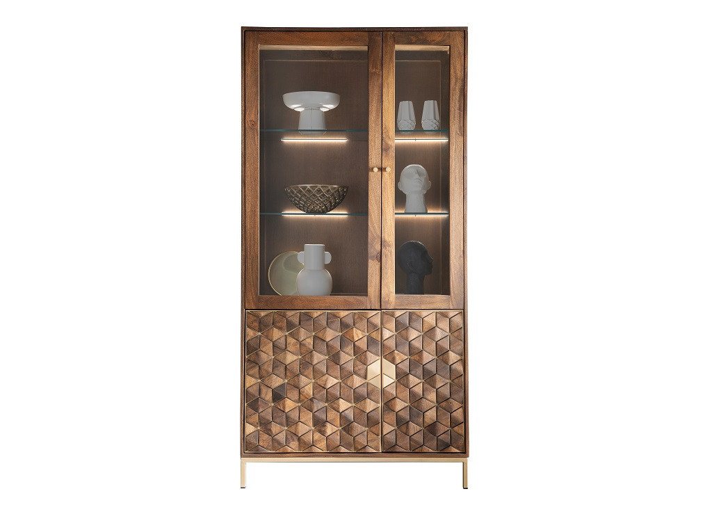 Main Möbel Vitrine Vitrine 99x198cm "Assuan" Mango & Metall goldfarbig Main Möbel Vitrine Vitrine 99x198cm "Assuan" Mango & Metall goldfarbig von Main Möbel
