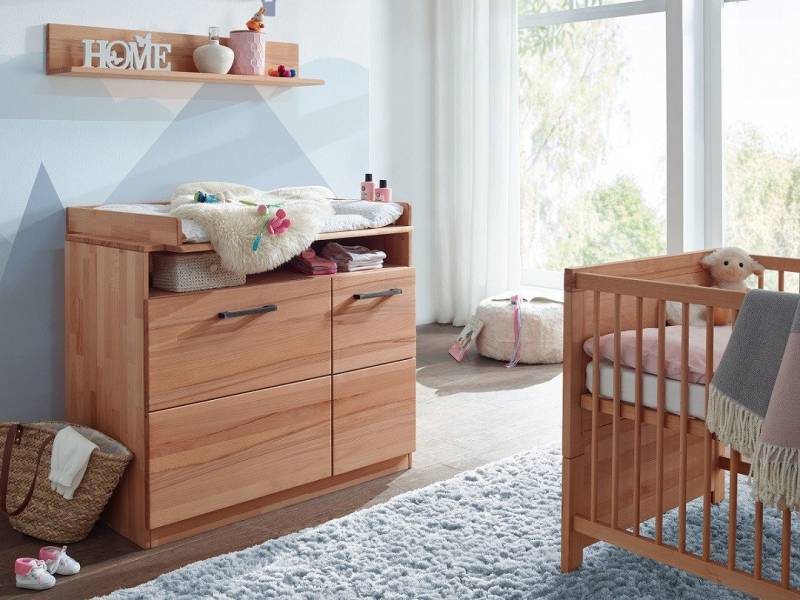 Main Möbel Wickelkommode Wickelkommode 103x94cm "Emma" Kernbuche massiv geölt von Main Möbel