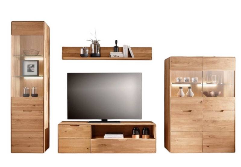 Main Möbel Wohnwand Wohnwand "Kent" Wildeiche massiv, (4-St) von Main Möbel