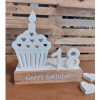 Geburtstagsaufsteller L Windlicht Happy Birthday Geschenk Zum Geburtstag Tischdecke von MainKidzTeam