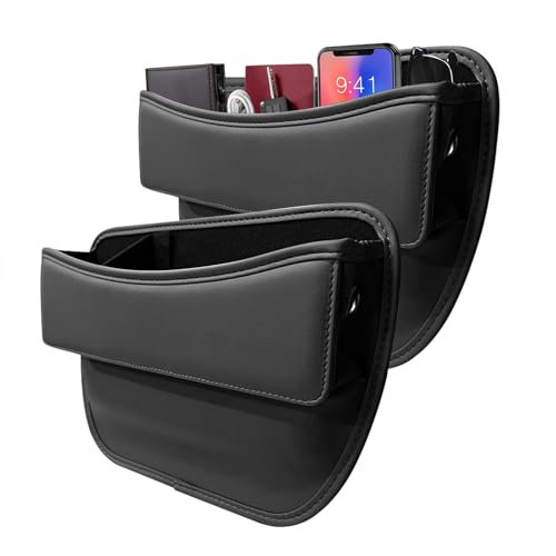 MainPi 2 Stück Autositz Lückenfüller Organizer,PU Leder Multifunktionale Aufbewahrungsbox für Autositze,Auto Vordersitzen Seat Gap Filler Organizer,Car Seitentaschen Storage Box von MainPi