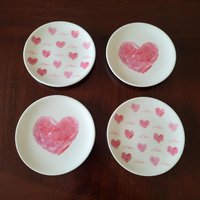 Maxcera 6 "Aperitif-Dessertteller Rosa Aquarell Herzen Liebe Design Keramik 4Er-Set Valentinstag Hochzeit Verlobung Maxcera 6 "Aperitif-Dessertteller Rosa Aquarell Herzen Liebe Design Keramik 4Er-Set Valentinstag Hochzeit Verlobung von MainStTradingCompany