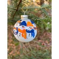 Denver Broncos 4-Köpfige Familie Personalisierte Schneemann Weihnachten Ornament Handgemaltes Geschenk von MaineOrnamentCompany