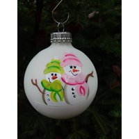 Schneemann Sibling Big Brother Oder Schwester Personalisierte Weihnachtsverzierung Handgemaltes Geschenk Zu Gefördert von MaineOrnamentCompany