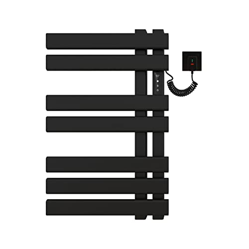 Elektrischer Handtuchheizkörper Badheizkörper Elektrisch 450x720mm 235W mit Thermostat LCD Touch Anzeige,Anthrazit,IP45 Wasserdicht Heizkörper Energiesparender Black||Upper Right Line von Mainen