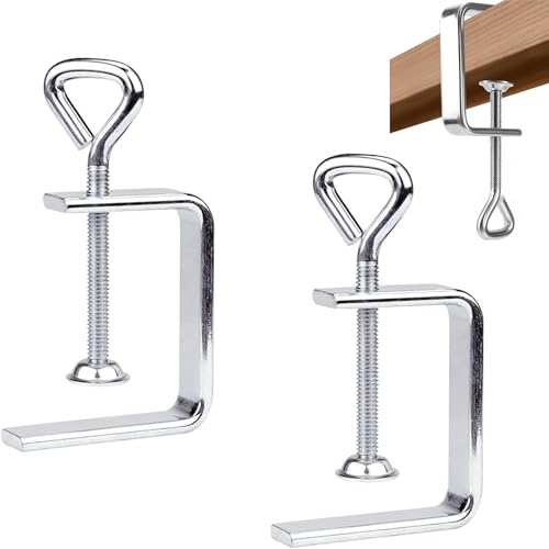 Mainiusi Schraubzwingen Klein Tischklemme 2 Stück, C Klemme Kleine Schraubzwingen Edelstahl C Zwinge Schraubklemme, Trägerklemme für Zwingen Verstellbaren C-Klemme Universal Schraubzwingen(Silber) von Mainiusi
