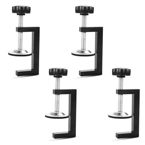 Mainiusi Schraubzwingen Klein Tischklemme 4 Stück, C Klemme Kleine Schraubzwingen, C Zwinge Schraubklemme, Trägerklemme für Zwingen Verstellbaren C-Klemme Universal Schraubzwingen(Schwarz) von Mainiusi