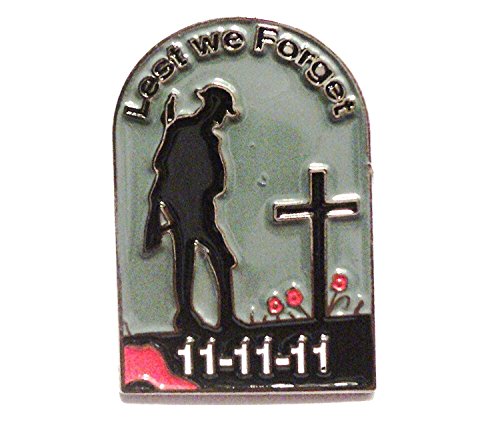 Mainly Metal Metall-Emaille-Anstecker Tombstone 11-11-11 War Remembrance Poppy Lest We Forget Cross von Mainly Metal