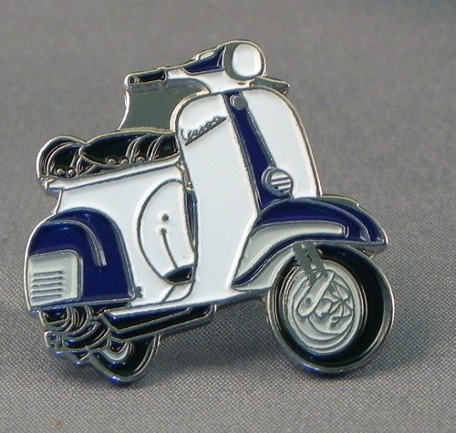 Mainly Metal Metall Emaille Brosche Scooter Vespa blau & weiß von LAOSEP