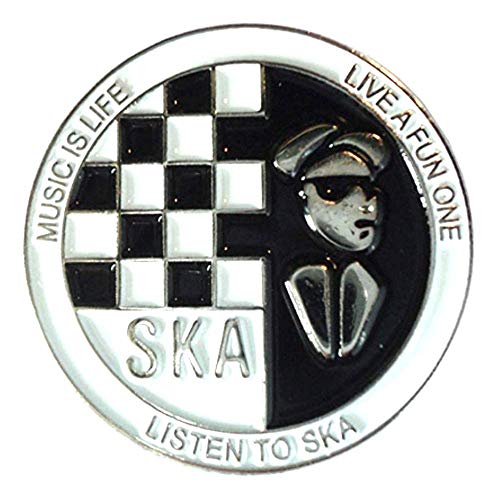Mainly Metal TM Emaille-Anstecknadel Ska Music is Life Listen to Ska (25 mm Brosche) Scooter zweifarbig von Mainly Metal