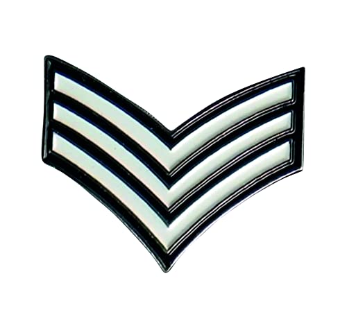 Metal Enamel Pin Badge Military Sergeant Stripes (Sarge Sargeant Police Force) by Mainly Metal von Mainly Metal