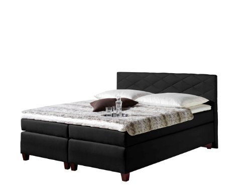 Maintal Boxspringbett Nagoya, 180 x 200 cm, Strukturstoff, Tonnentaschenfederkern Matratze H2, schwarz von Maintal Betten