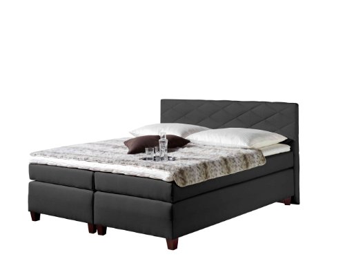 Maintal Boxspringbett Nagoya, 180 x 200 cm, Strukturstoff, Tonnentaschenfederkern Matratze H2, anthrazit von Maintal Betten