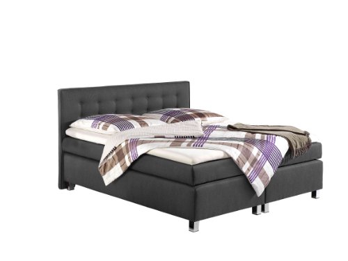 Maintal Boxspringbett Katar, 160 x 200 cm, Strukturstoff, 7-Zonen-Kaltschaum Matratze H2, anthrazit von Maintal Betten