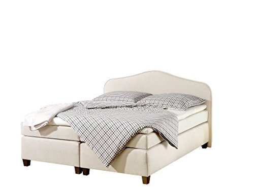 Maintal Boxspringbett Nevada, 140 x 200 cm, Stoff, Bonellfederkern Matratze H2, Creme von Maintal Betten