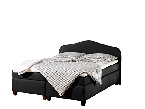 Maintal Boxspringbett Nevada, 160 x 200 cm, Stoff, Bonellfederkern Matratze H2, Schwarz von Maintal Betten