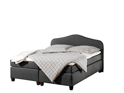 Maintal Boxspringbett Nevada, 100 x 200 cm, Stoff, Tonnentaschenfederkern Matratze H2, Anthrazit von Maintal Betten