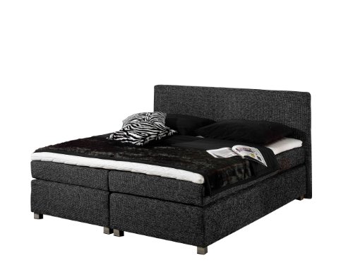 Maintal Boxspringbett Howard, 100 x 200 cm, Strukturstoff, Bonellfederkern Matratze H2, anthrazit von Maintal Betten