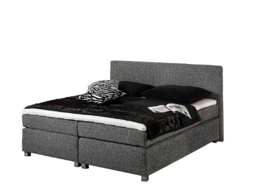 Maintal Boxspringbett Howard, 160 x 200 cm, Strukturstoff, Tonnentaschenfederkern Matratze H2, grau von Maintal Betten