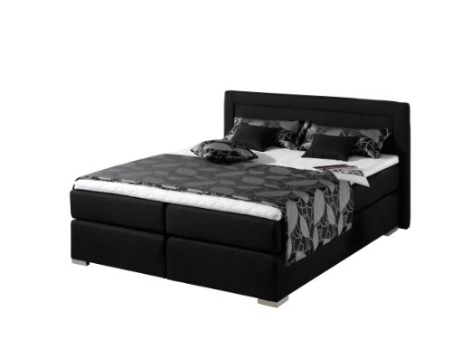 Maintal Boxspringbett Mambo, 180 x 200 cm, Strukturstoff, Tonnentaschenfederkern Matratze H2, schwarz von Maintal Betten