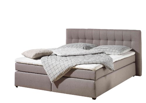 Maintal Boxspringbett Jeremy, 100 x 200 cm, Strukturstoff, Bonellfederkern Matratze H2, taupe von Maintal Betten