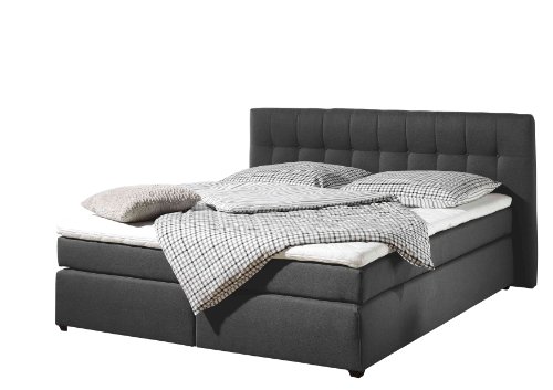 Maintal Boxspringbett Jeremy, 100 x 200 cm, Strukturstoff, Bonellfederkern Matratze H2, anthrazit von Maintal Betten