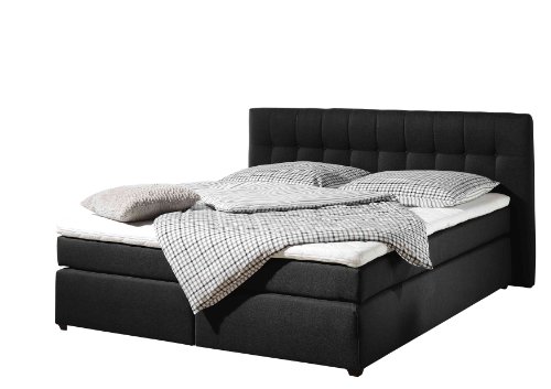 Maintal Boxspringbett Jeremy, 140 x 200 cm, Strukturstoff, Bonellfederkern Matratze H2, schwarz von Maintal Betten